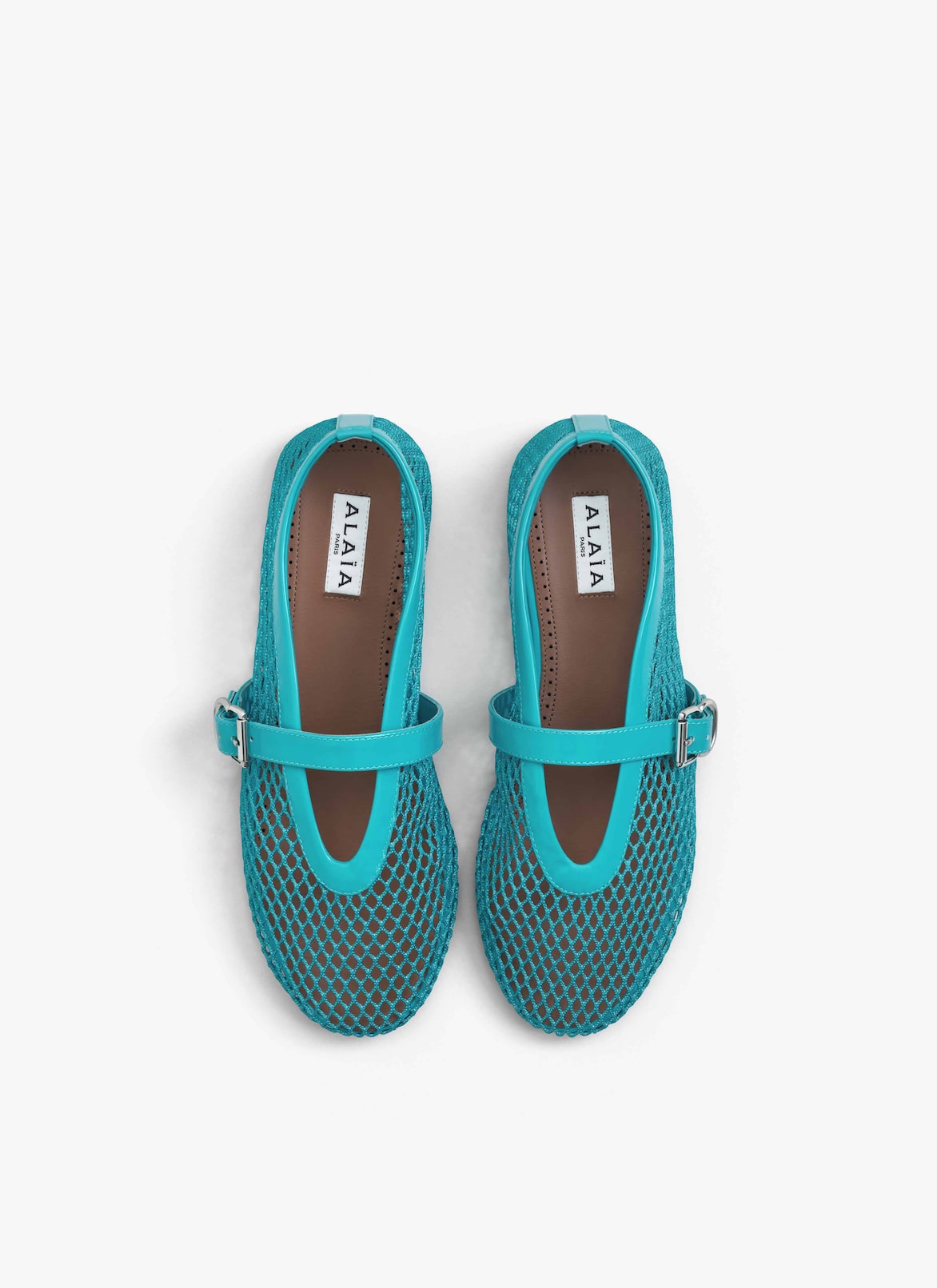 BALLET FLATS IN FISHNET ALAÏA AMAZONITE BALLET FLATS IN FISHNET